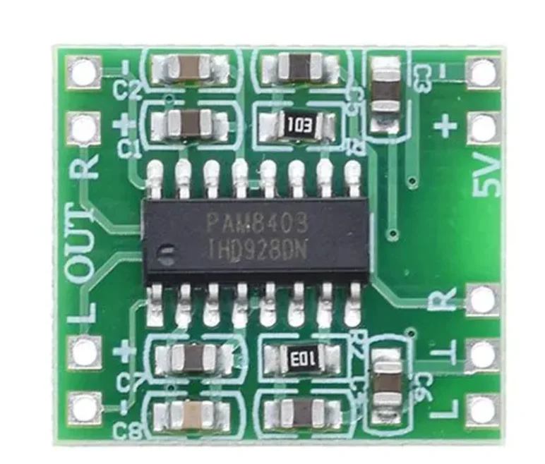 PAM8403 5V Mini Stereo Audio Power Amplifier Module – 3W+3W Class-D Amplifier